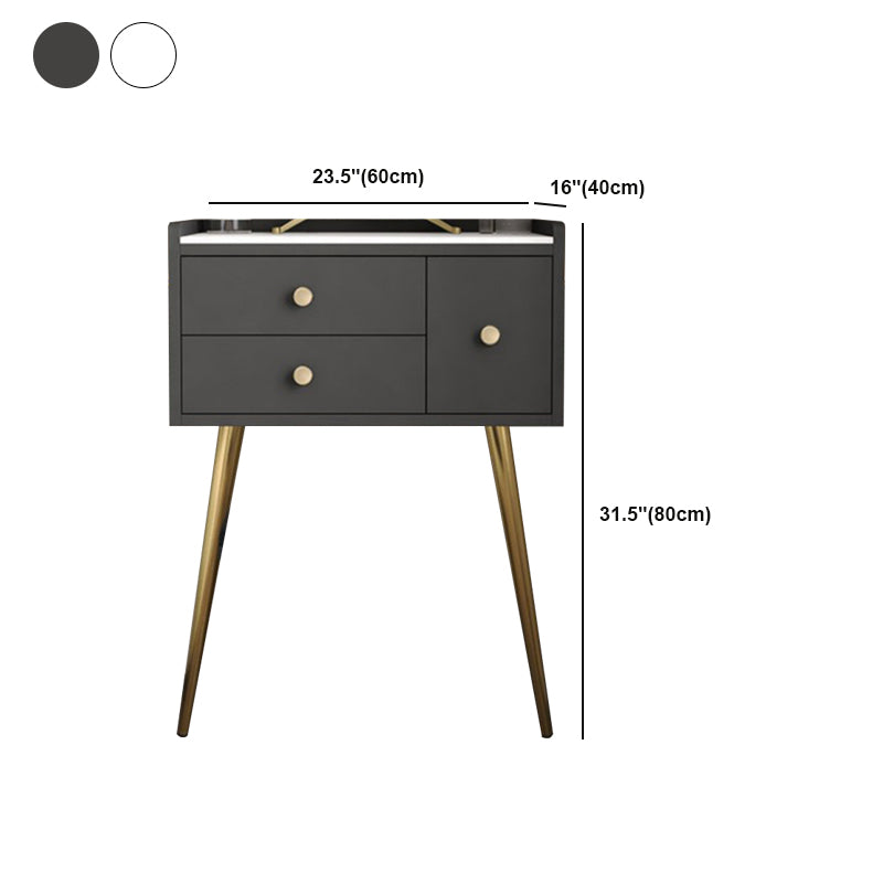 Contemporary Dresser Wooden Makeup Counter With 3 Storage Drawers for Bedroom