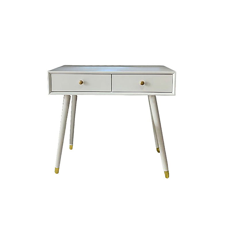 Contemporary White Make-up Vanity With 2 Storage Drawers Solid Wood Dresser
