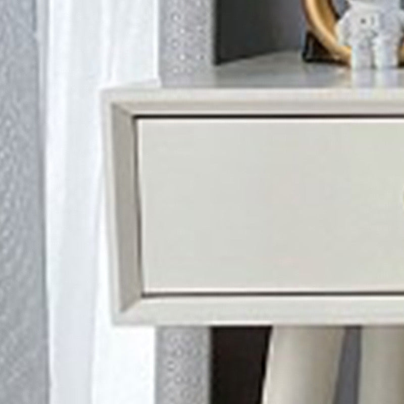 Contemporary White Make-up Vanity With 2 Storage Drawers Solid Wood Dresser