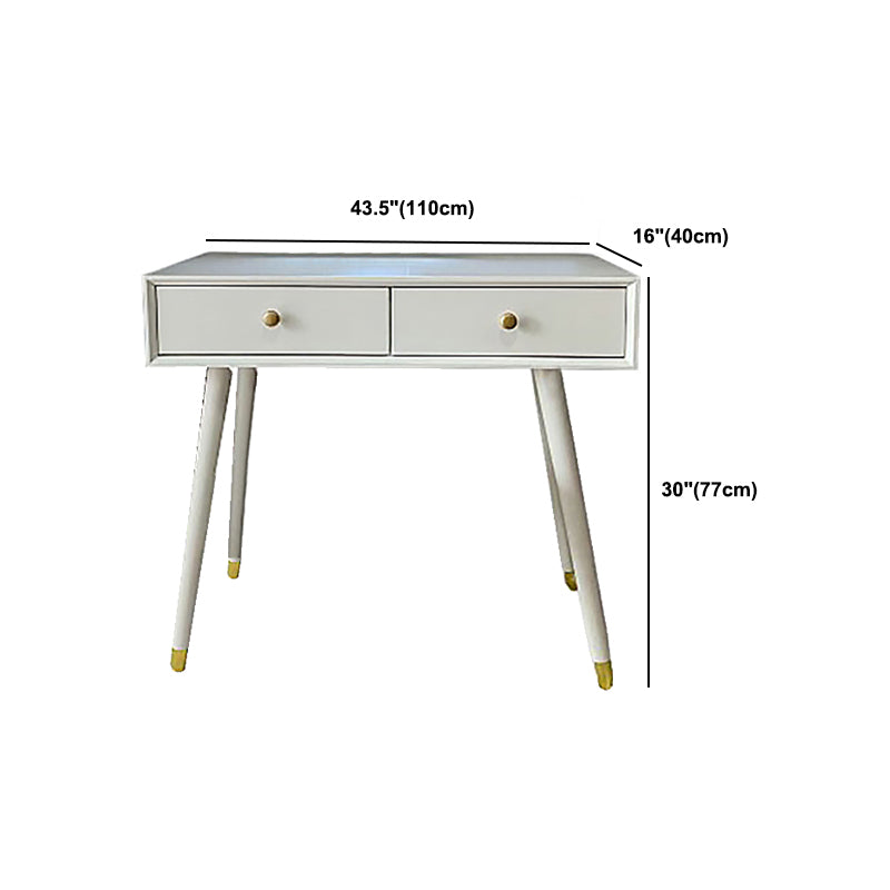 Contemporary White Make-up Vanity With 2 Storage Drawers Solid Wood Dresser