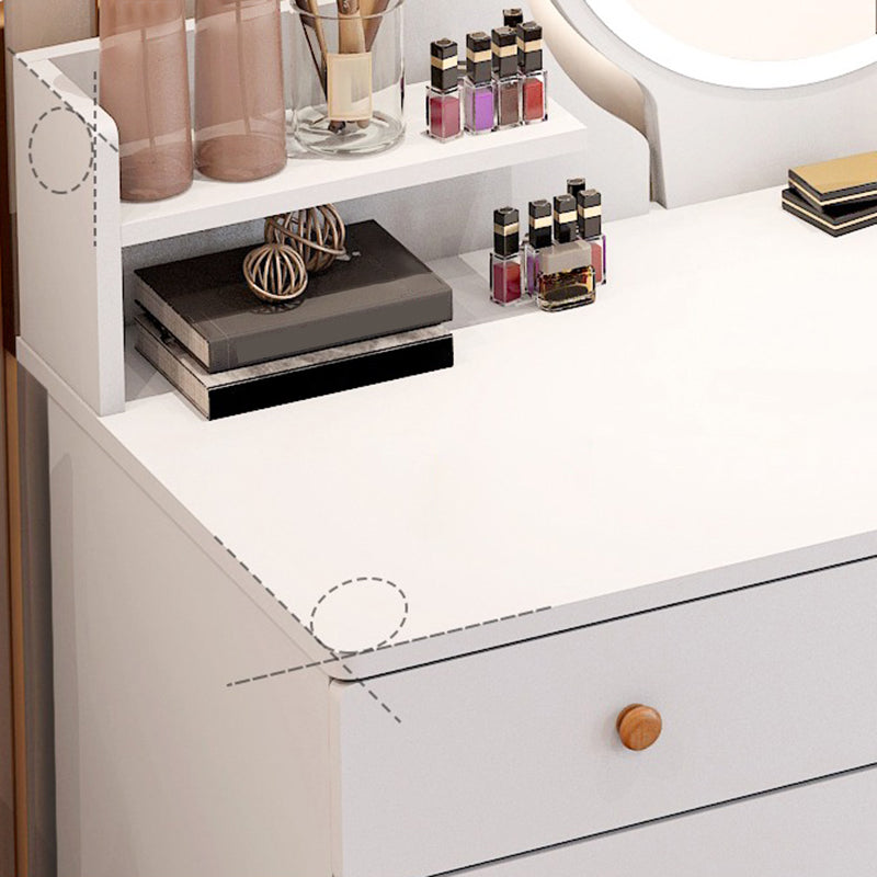 Artificial Wood Countertop White/grey 4 Legs Dresser with 6 Drawers
