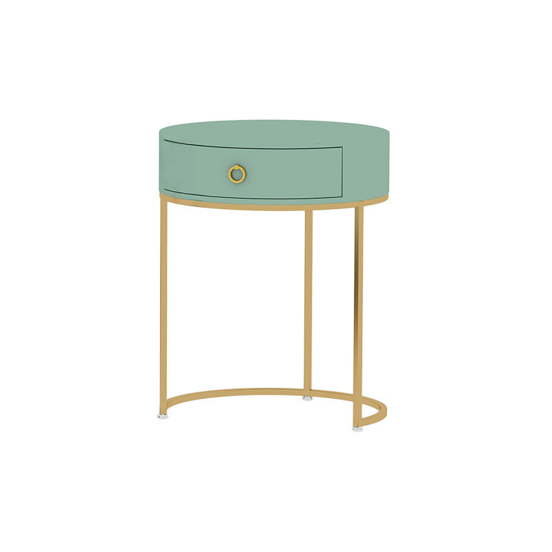 Panel Top Green/white with Drawers Gold Metal Base Dressing Table