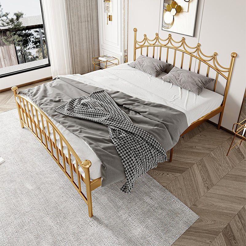 Glam Metallic Standard Bed with Arched Open-Frame Headboard