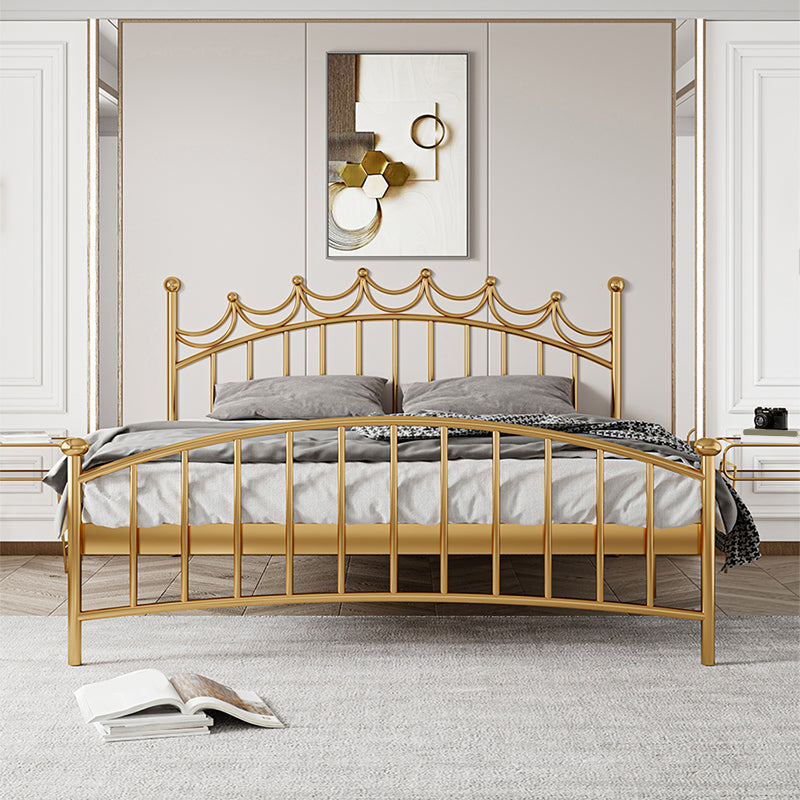Glam Metallic Standard Bed with Arched Open-Frame Headboard