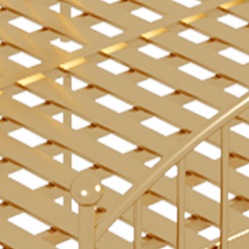 Glam Metallic Standard Bed with Arched Open-Frame Headboard