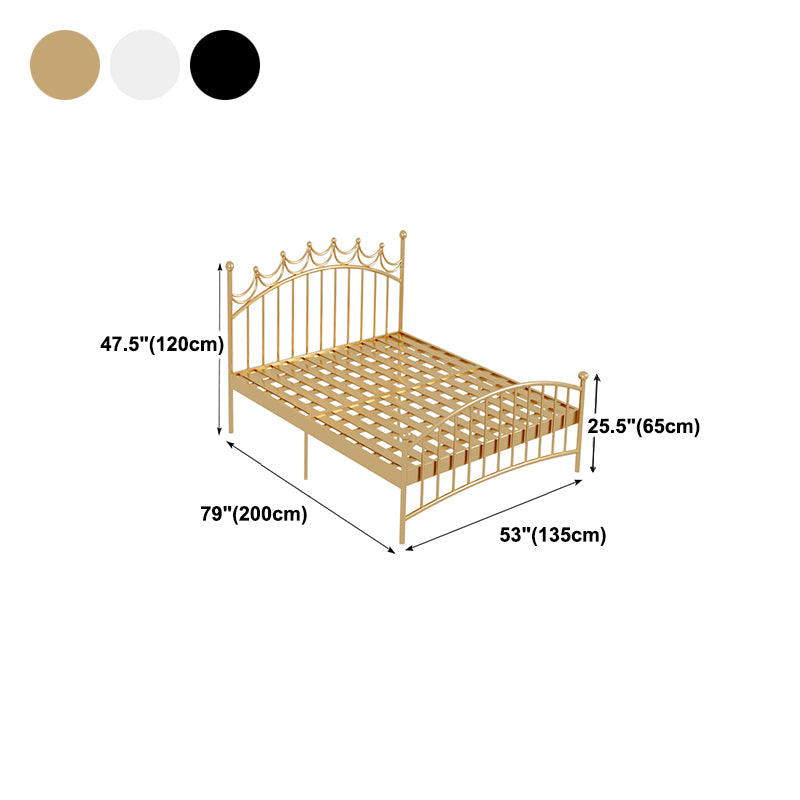 Glam Metallic Standard Bed with Arched Open-Frame Headboard