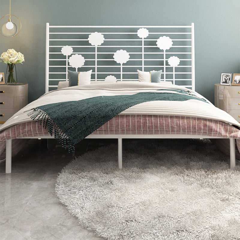 Glam Open-Frame Bed Metal Rectangular Headboard Standard Bed