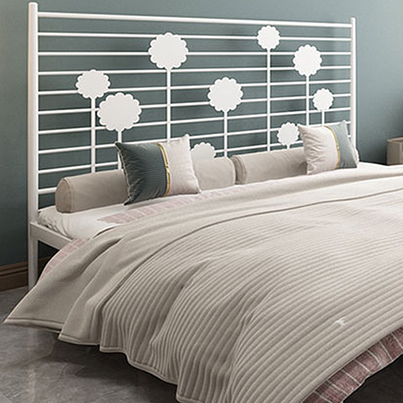 Glam Open-Frame Bed Metal Rectangular Headboard Standard Bed