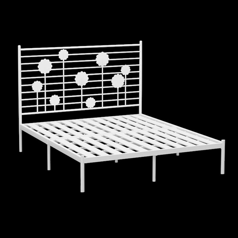 Glam Open-Frame Bed Metal Rectangular Headboard Standard Bed