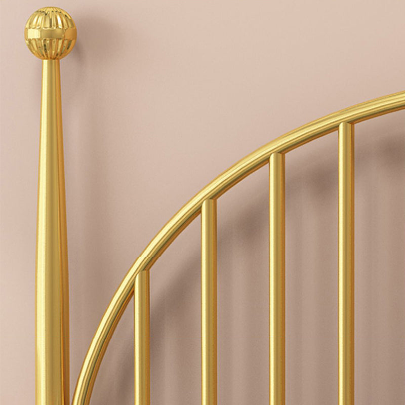 Four Poster Bed , Arched Spindle Headboard, 47inch High Glam Style