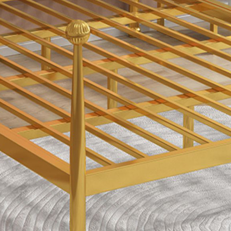 Four Poster Bed , Arched Spindle Headboard, 47inch High Glam Style