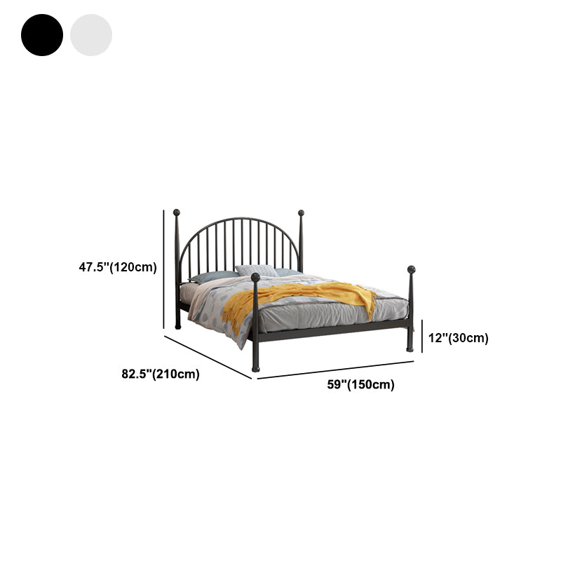Four Poster Bed , Arched Spindle Headboard, 47inch High Glam Style