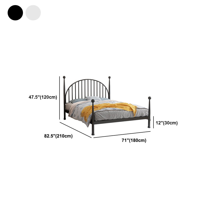 Four Poster Bed , Arched Spindle Headboard, 47inch High Glam Style