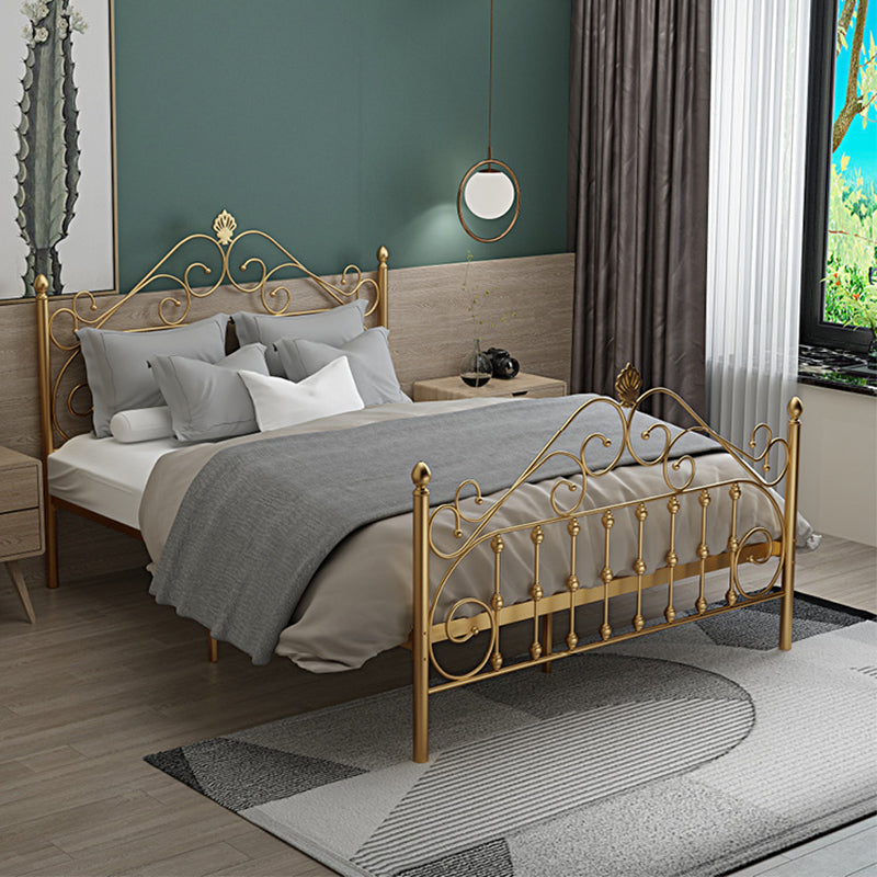 Glam Style Metal Iron Material with Headboard Gold/black/white Bed