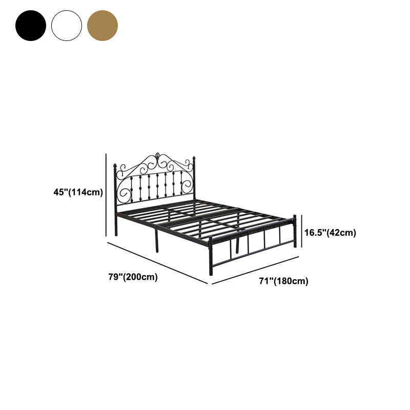 Glam Style Metal Iron Material with Headboard Gold/black/white Bed