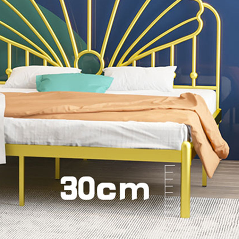 Iron Bed Frame, Wire-Grid Bed Frame in Solid Color with Metal Legs