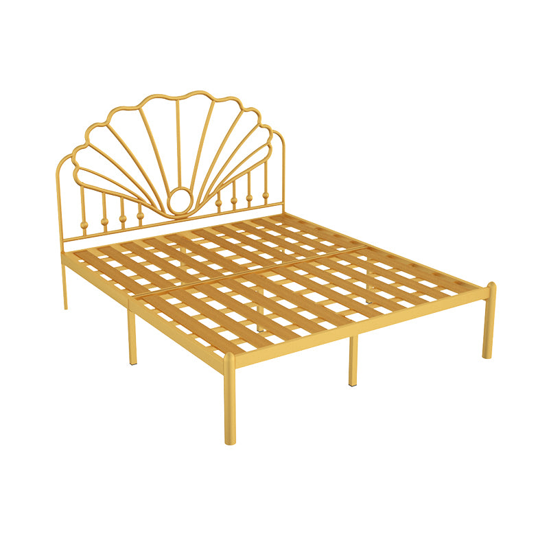 Iron Bed Frame, Wire-Grid Bed Frame in Solid Color with Metal Legs