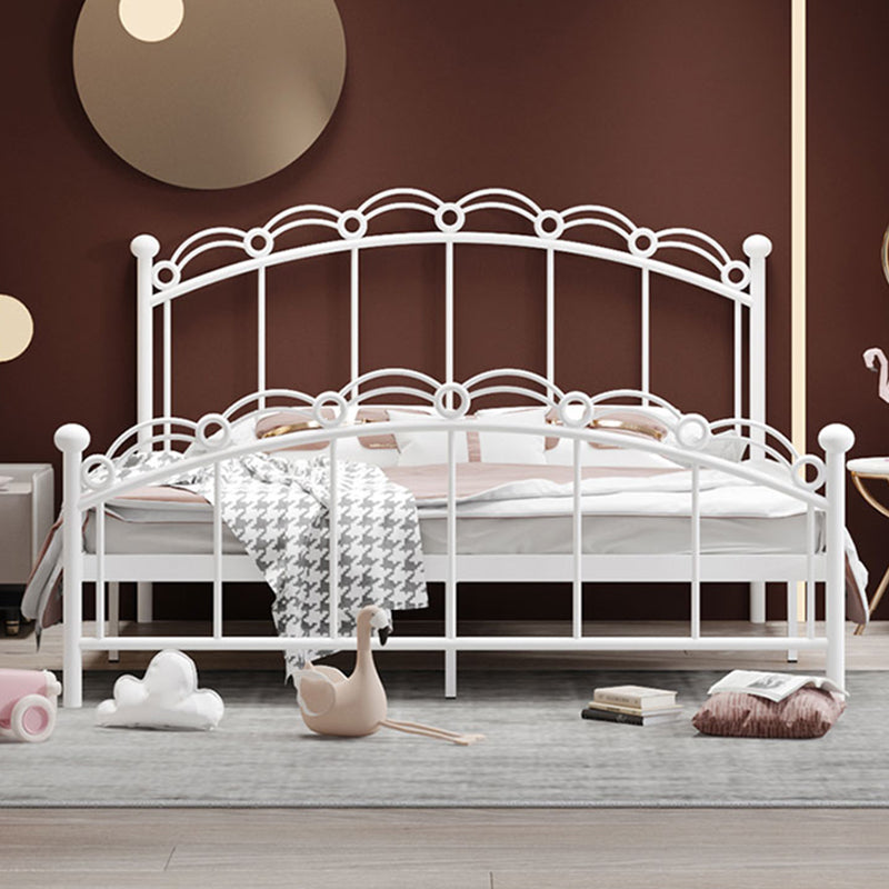 Open-Frame Glam Bed Metal Bed Frame with Rainbow Headboard and Footboard