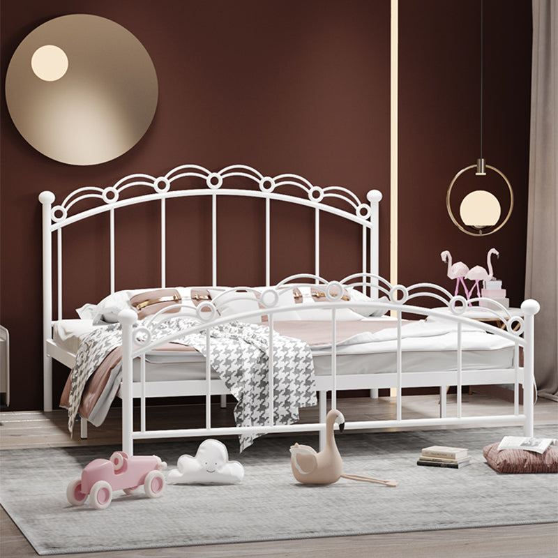 Open-Frame Glam Bed Metal Bed Frame with Rainbow Headboard and Footboard