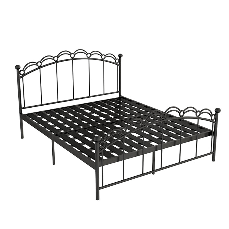 Open-Frame Glam Bed Metal Bed Frame with Rainbow Headboard and Footboard