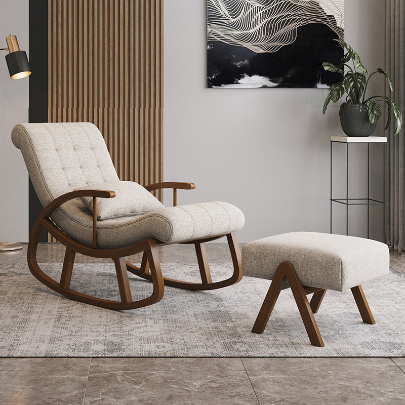 25.59"Wide Accent Chair Cotton Blend Lounge Chair with Sled Base and Pillow Back