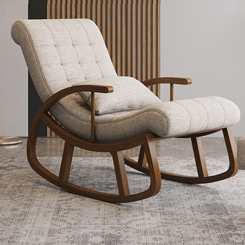 25.59"Wide Accent Chair Cotton Blend Lounge Chair with Sled Base and Pillow Back