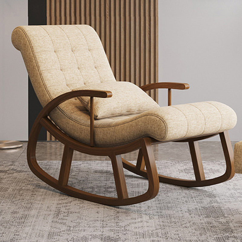 25.59"Wide Accent Chair Cotton Blend Lounge Chair with Sled Base and Pillow Back