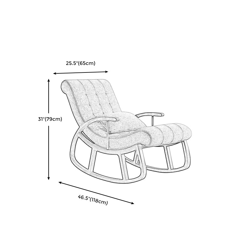 25.59"Wide Accent Chair Cotton Blend Lounge Chair with Sled Base and Pillow Back