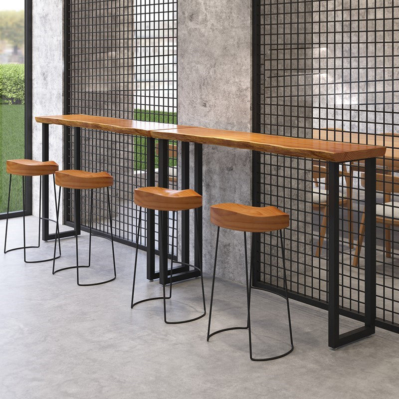 Industrial Style Solid Wood Bar Table Rectangle Bar Dining Table for Indoor