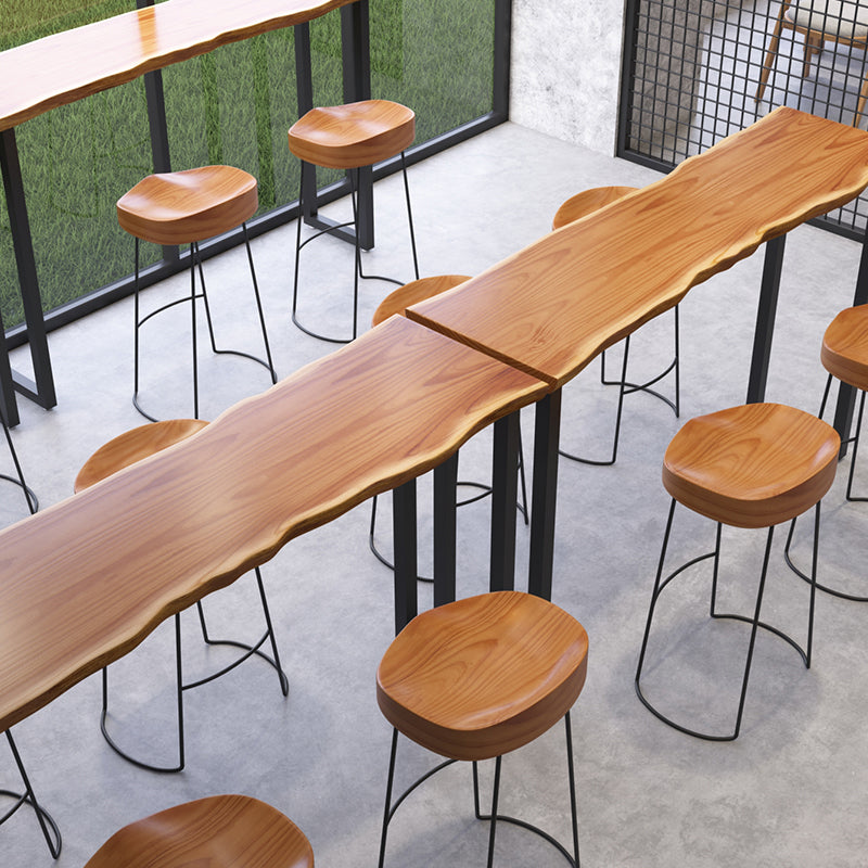 Industrial Style Solid Wood Bar Table Rectangle Bar Dining Table for I