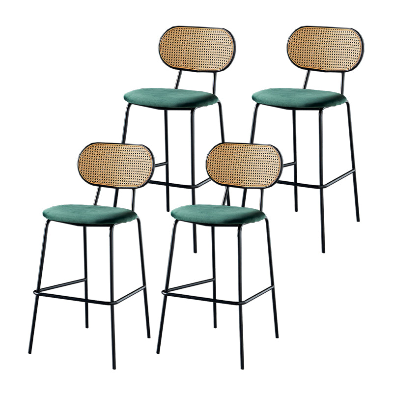 Scandinavian Low Back Armless Stool Velvet Upholstered Counter Stool