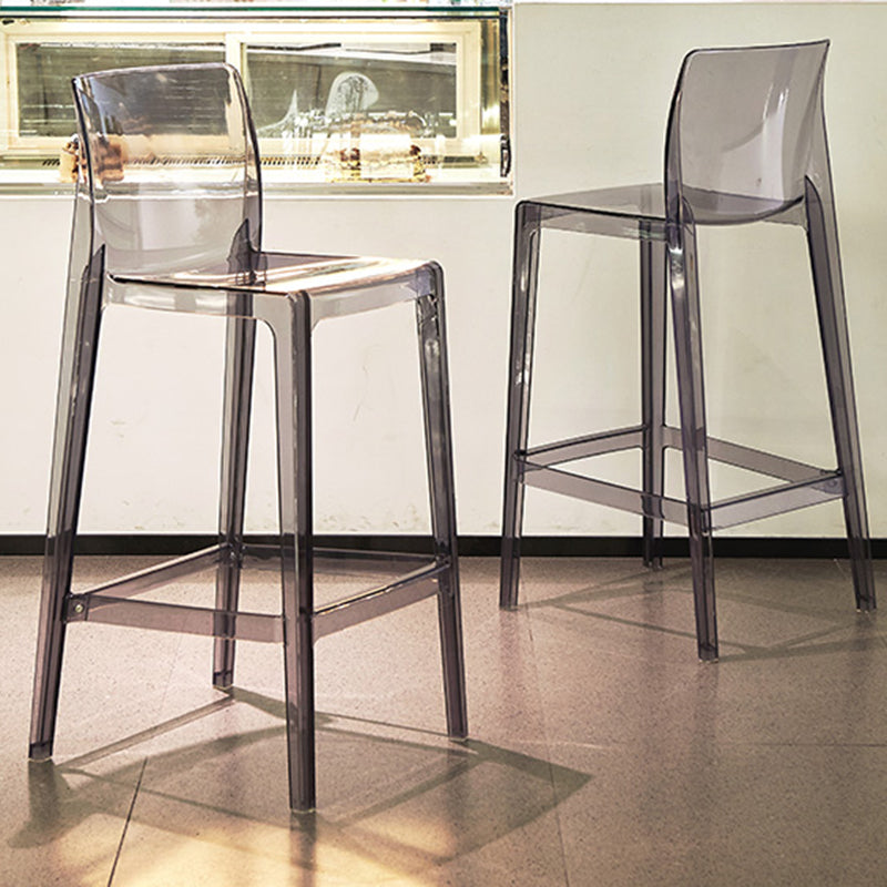 Scandinavian Armless Bar Stool Acrylic Low Back Counter Stool