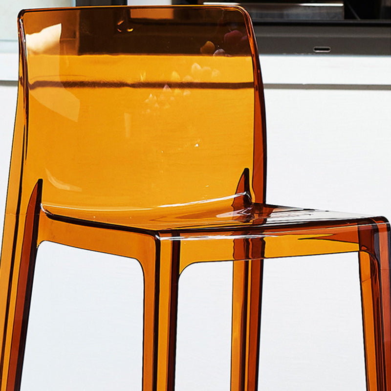 Scandinavian Armless Bar Stool Acrylic Low Back Counter Stool