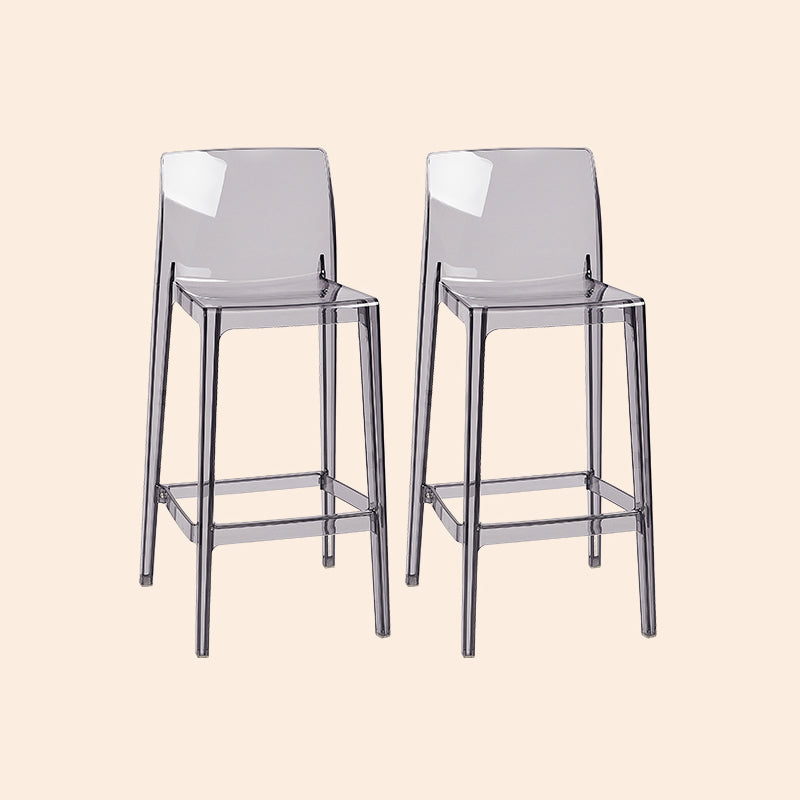 Scandinavian Armless Bar Stool Acrylic Low Back Counter Stool