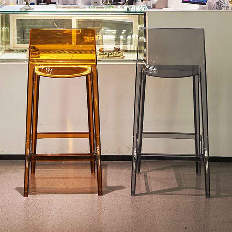 Scandinavian Armless Bar Stool Acrylic Low Back Counter Stool