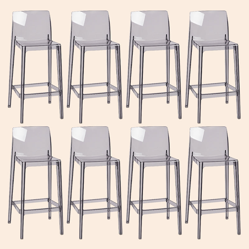 Scandinavian Armless Bar Stool Acrylic Low Back Counter Stool