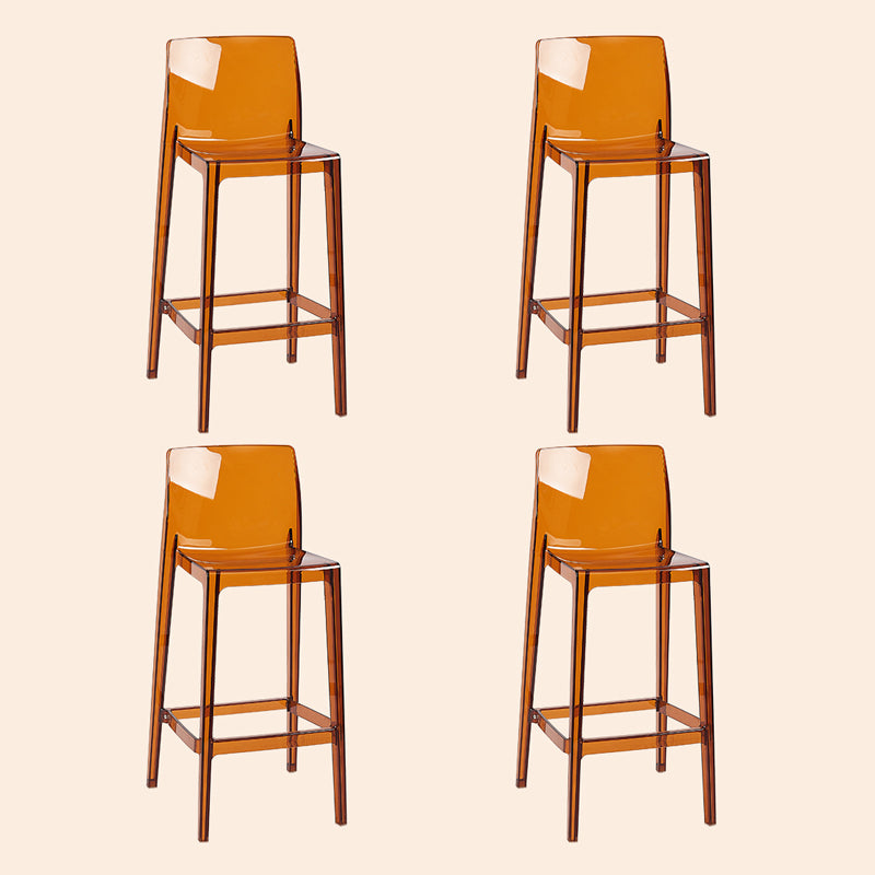 Scandinavian Armless Bar Stool Acrylic Low Back Counter Stool