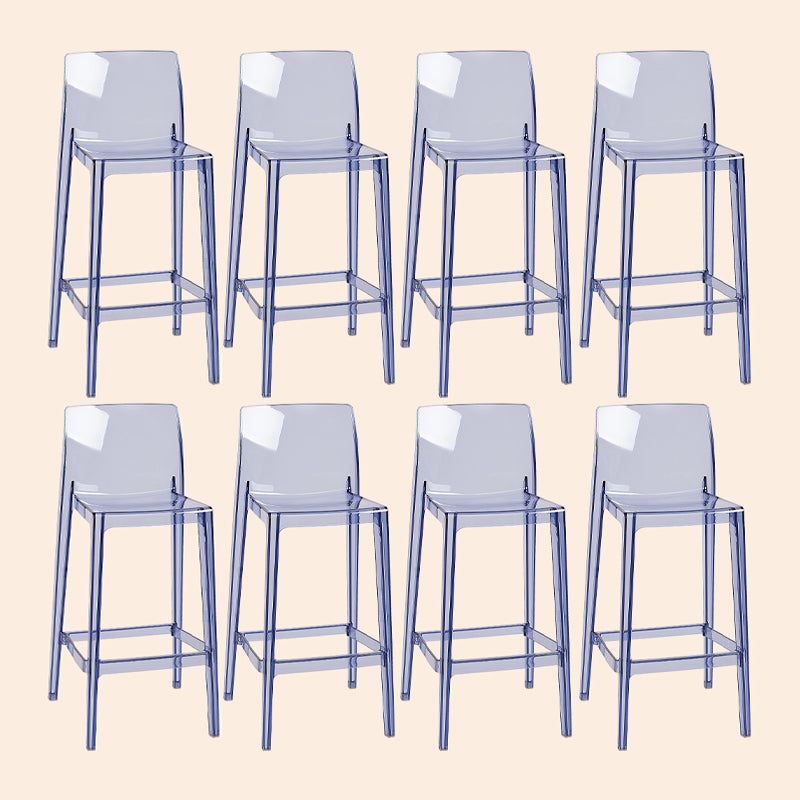 Scandinavian Armless Bar Stool Acrylic Low Back Counter Stool