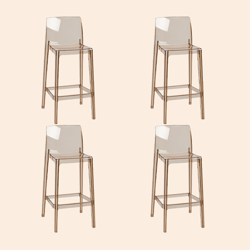 Scandinavian Armless Bar Stool Acrylic Low Back Counter Stool
