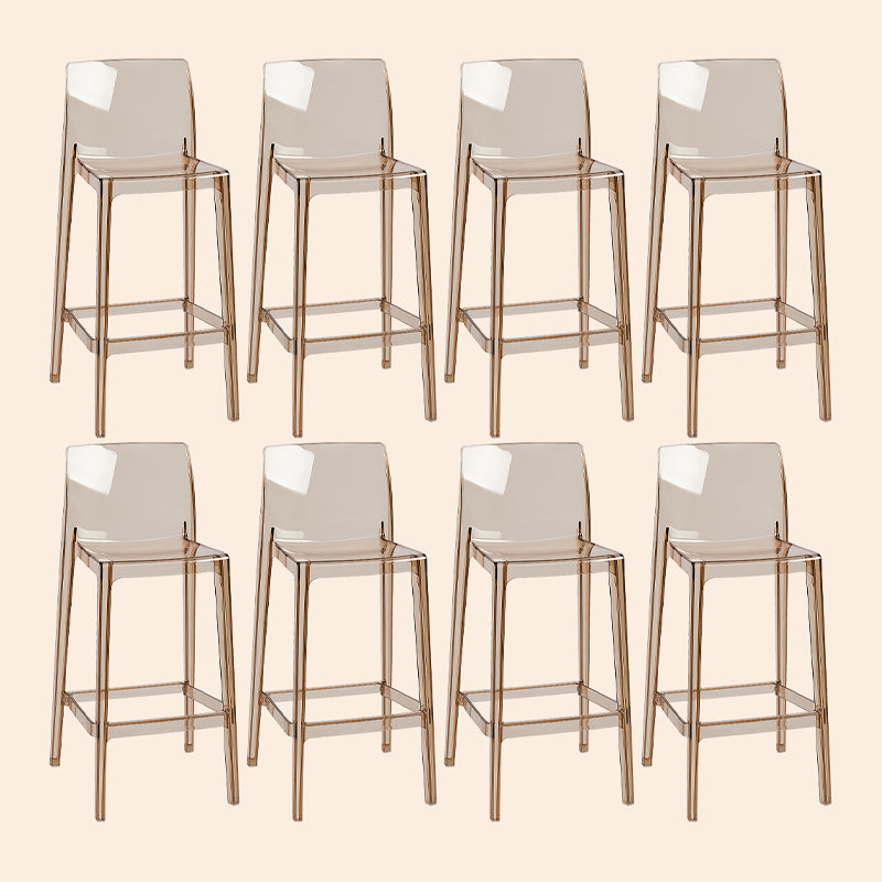 Scandinavian Armless Bar Stool Acrylic Low Back Counter Stool