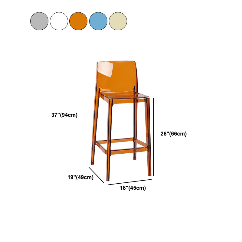 Scandinavian Armless Bar Stool Acrylic Low Back Counter Stool