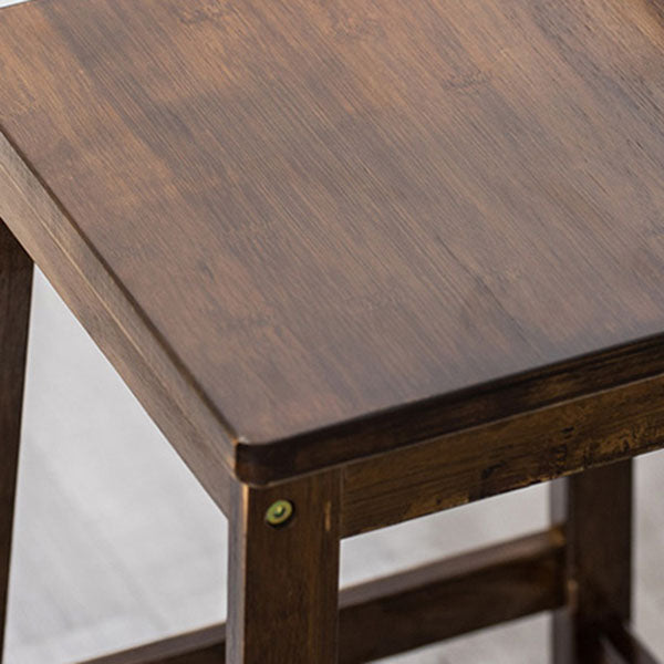 Industrial Square Backless Stool Wooden Footrest Barstool for Living Room