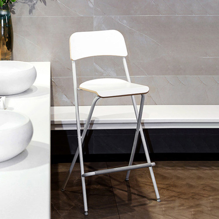 Industrial Folding Wood Stool Backrest Counter Stool for Restaurant