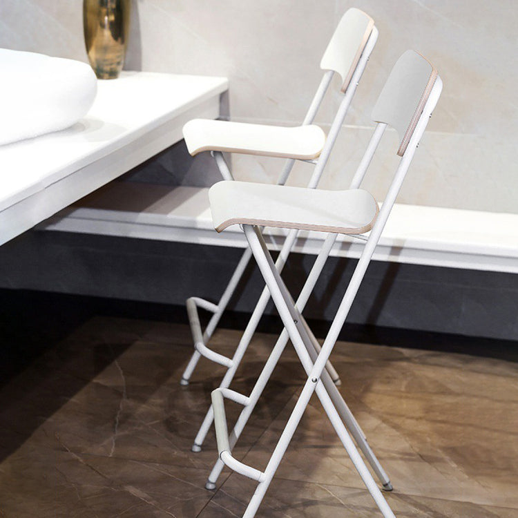 Industrial Folding Wood Stool Backrest Counter Stool for Restaurant