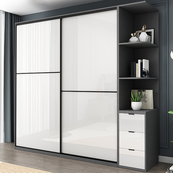 Modern Home Wardrobe Cabinet Engineered Wood Wardrobe with Drawer