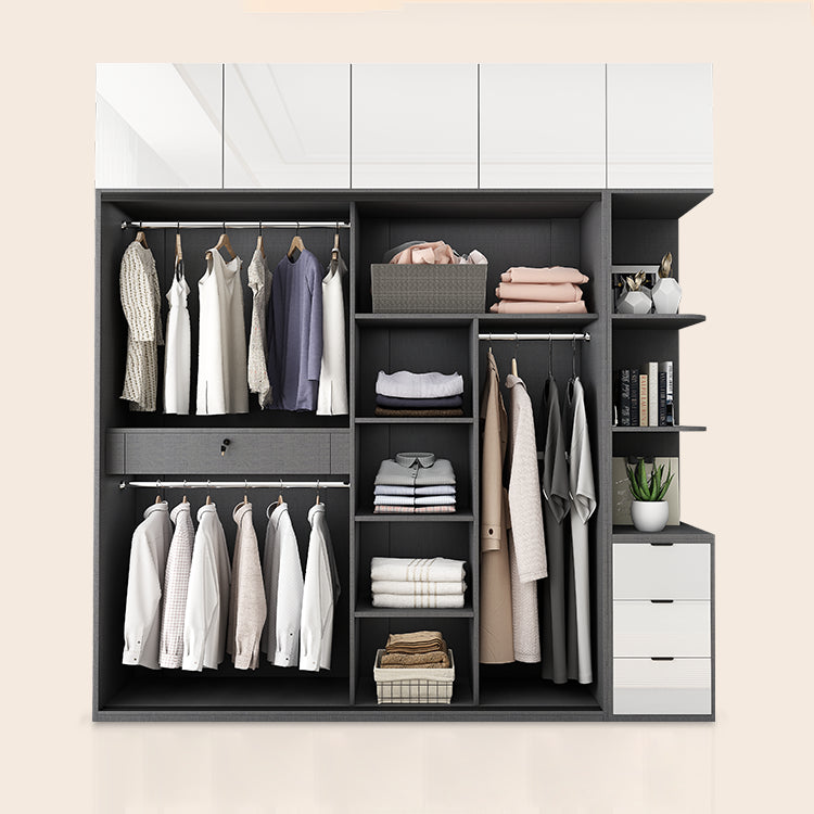 Modern Home Wardrobe Cabinet Engineered Wood Wardrobe with Drawer