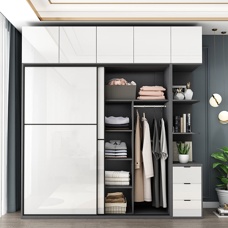 Modern Home Wardrobe Cabinet Engineered Wood Wardrobe with Drawer