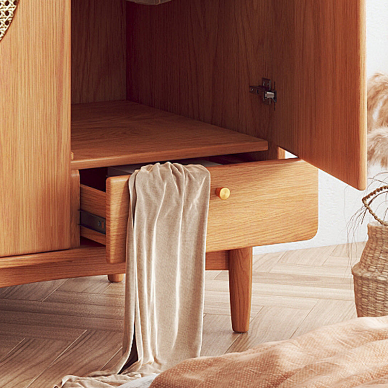 Tropical Cabinet with Hinged Door Pine Wood Storage Cabinet for Home