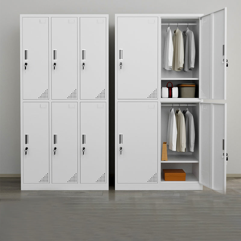 Steel White Storage Cabinet with Hinged Door Modern Cabinet for Bathroom