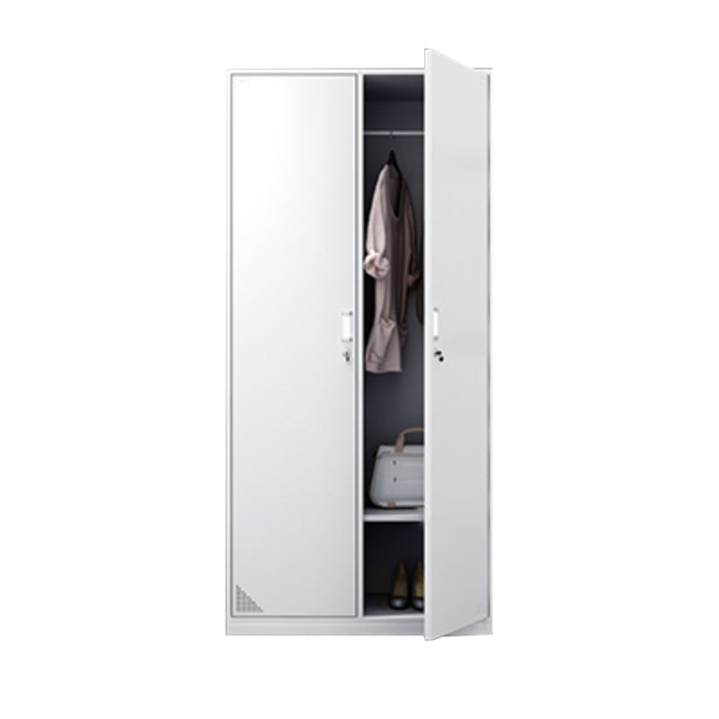 Steel White Storage Cabinet with Hinged Door Modern Cabinet for Bathroom